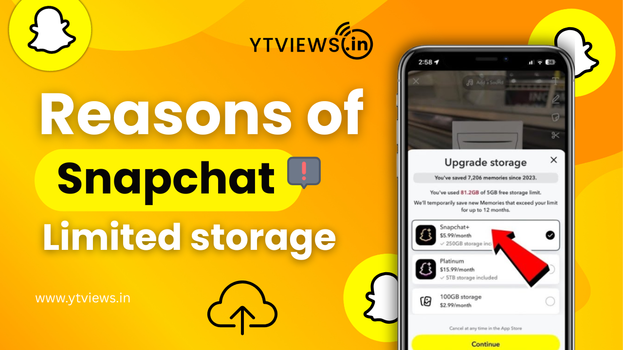 Reasons of Snapchat Limited storage