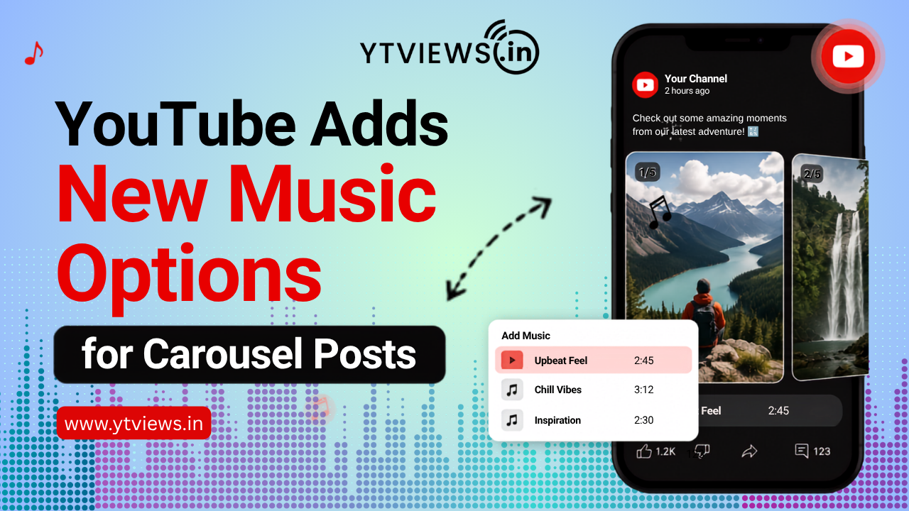 YouTube Adds New Music Options for Carousel Posts